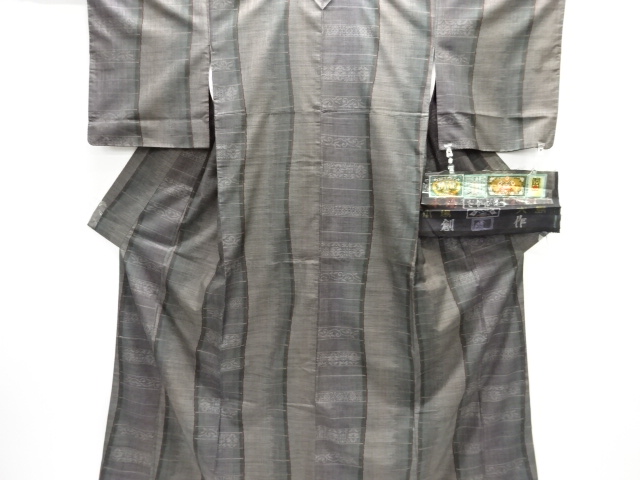JAPANESE KIMONO / DORO OSHIMA TSUMUGI / WOVEN FLORAL SARASA / 7MARUKI